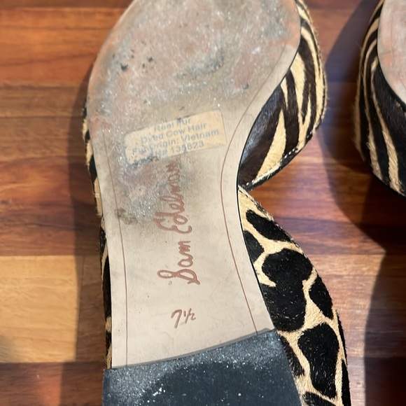 Women’s calf hair animal print pointed toe flats 7.5 - Picture 4 of 4